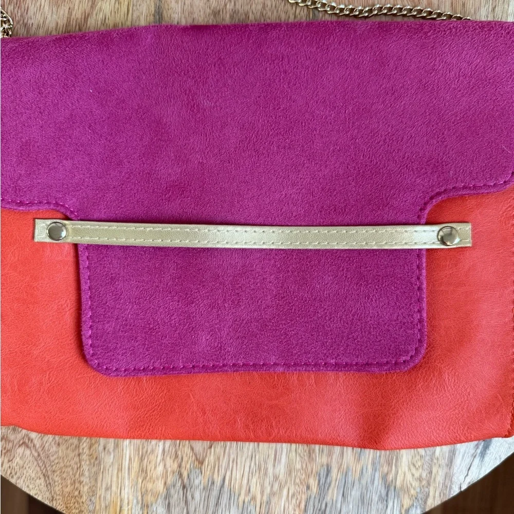 Pureology Pink and Orange Envelope Crossbody Bag - Picture 2 of 9